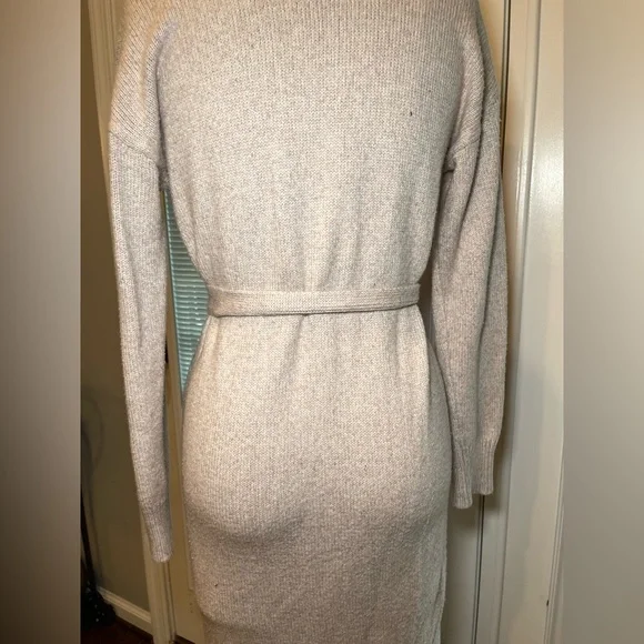 Cozy Knit Midi Sweater Dress S – Rachel Zoe, Tie Waist Turtleneck - Picture 8 of 10